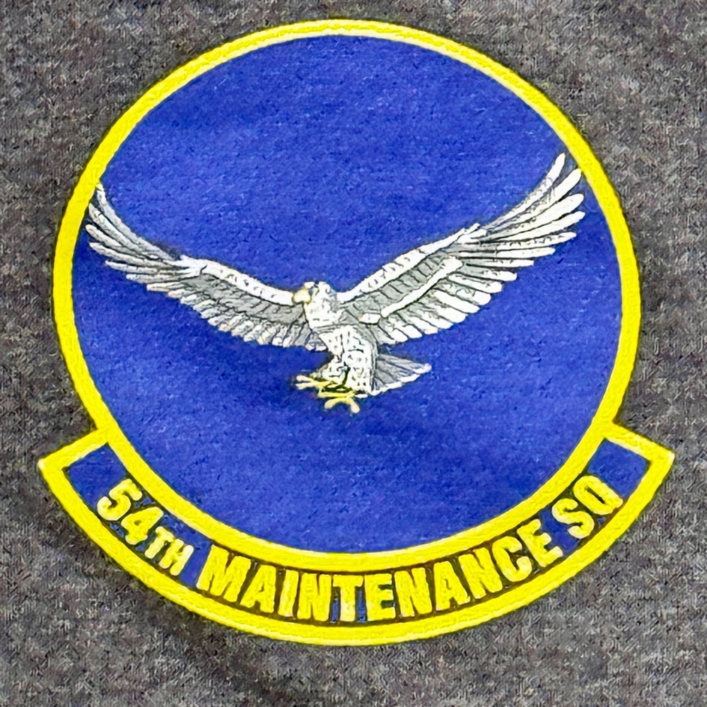 54th Maintenance Squadron T-Shirt Military Eagle Patch Gray Custom Ink Men's Tee - Picture 3 of 6
